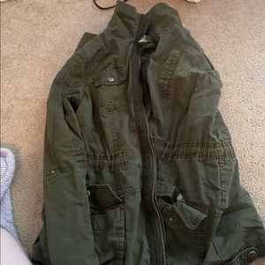 Green jean jacket small